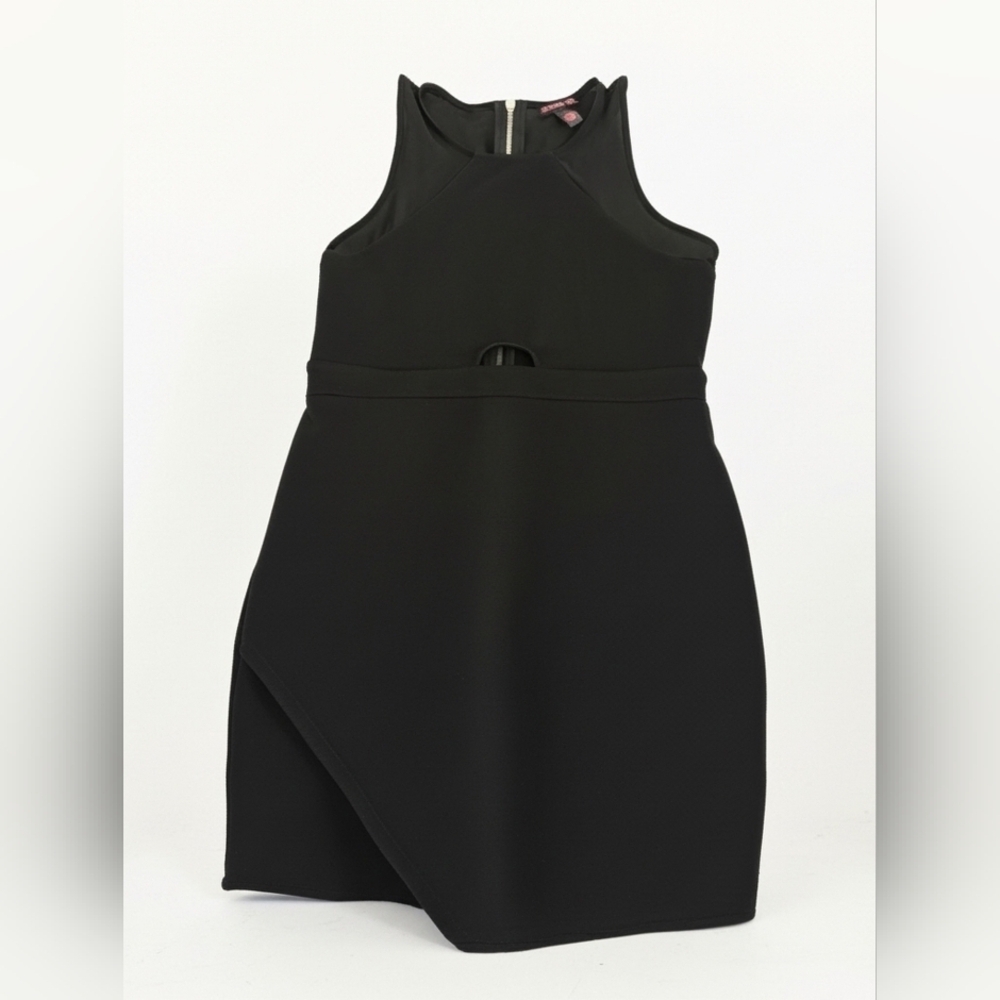 Material Girl Black Asymmetrical Cutout Midi Dress